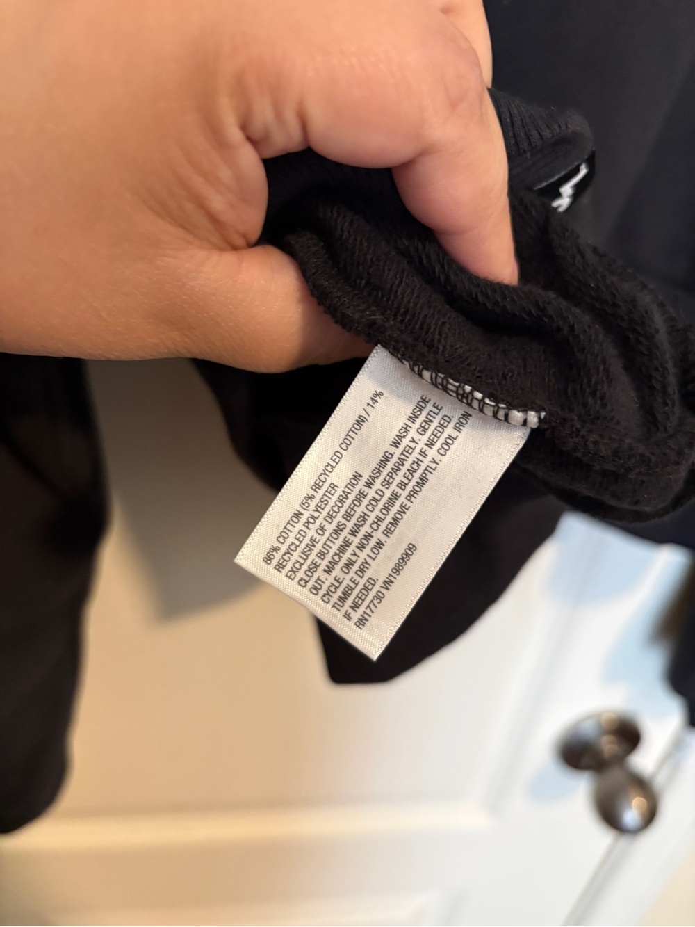 Black JoyLab Snap-Neck Pullover Cropped Sweatshirt - Picture 4 of 4